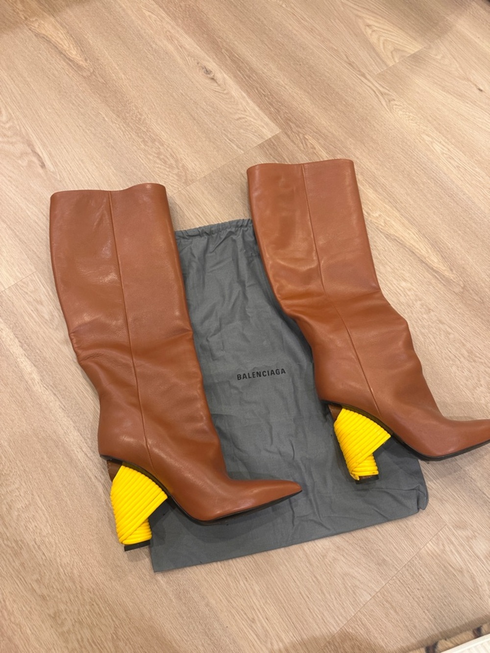 Balenciaga Camel Knee High Boots